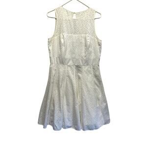 Anthropologie Eliza J White 100% cotton Eyelet Fit & Flare Midi Dress Size‎ 12
